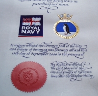 Detail of Presentation of the City & County of Swansea Freedom of the City to HMS Scott 2006